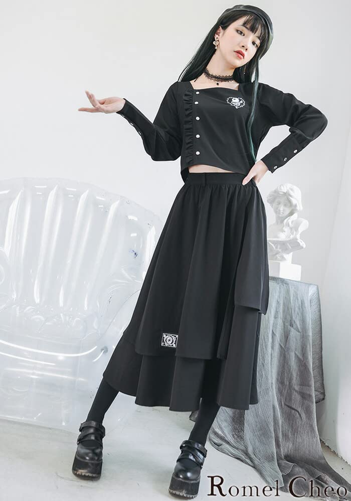 Amazon.co.jp: [RomelCheo] 重ね着風スカート レイヤード